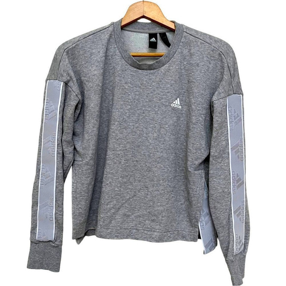 ADIDAS SWEATSHIRT, Crop Length, Tape Detail Size S - Picture 1 of 8